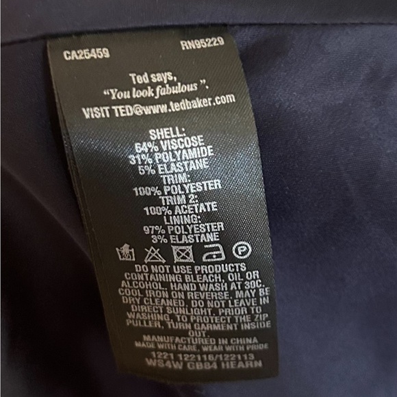 Ted Baker Hearn dress, size 1 (small) navy and black. - Picture 5 of 5